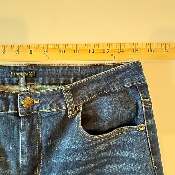 Elliott & Vine Boho Western Flare Jeans Sz 10 Fringe Hem Stretch Denim - Picture 8 of 11